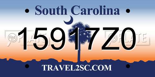 15917Z0 South Carolina License Plate