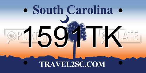 1591TK South Carolina License Plate