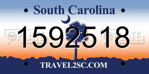 1592518 South Carolina License Plate