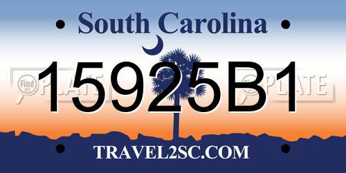 15925B1 South Carolina License Plate