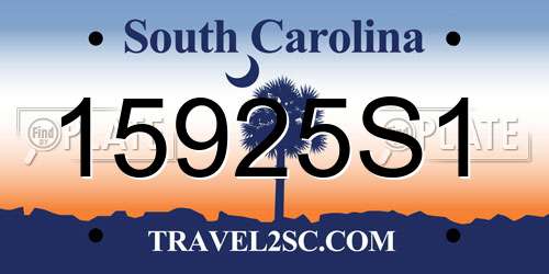 15925S1 South Carolina License Plate