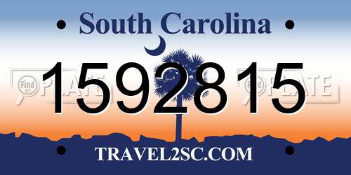 1592815 South Carolina License Plate
