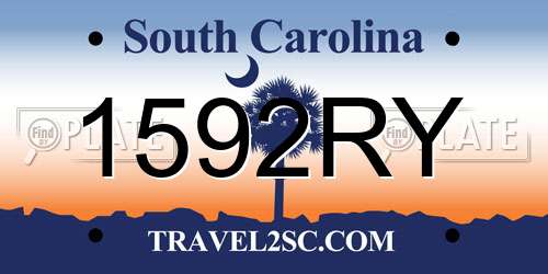 1592RY South Carolina License Plate