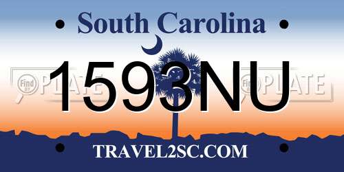1593NU South Carolina License Plate