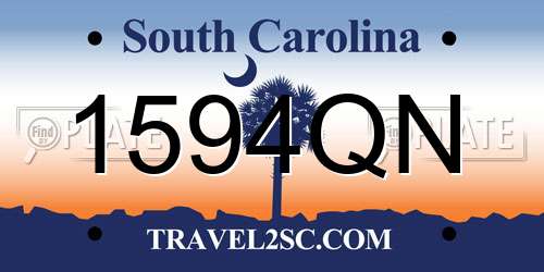 1594QN South Carolina License Plate