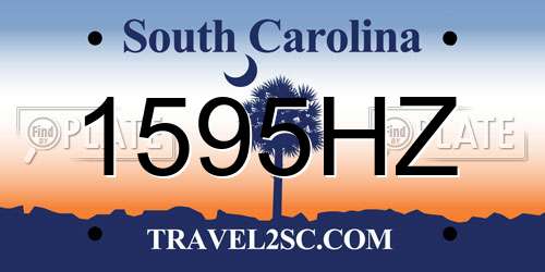 1595HZ South Carolina License Plate