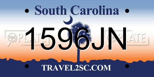 1596JN South Carolina License Plate