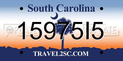 15975I5 South Carolina License Plate