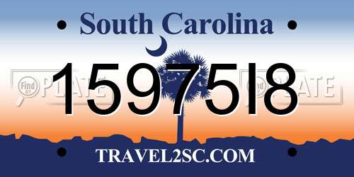 15975I8 South Carolina License Plate
