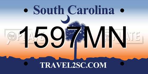 1597MN South Carolina License Plate