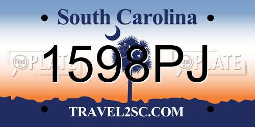 1598PJ South Carolina License Plate