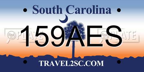 159AES South Carolina License Plate
