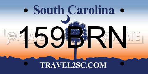 159BRN South Carolina License Plate