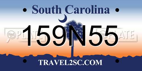 159N55 South Carolina License Plate