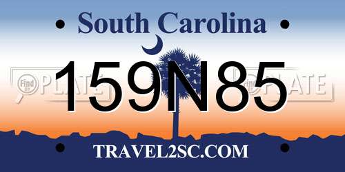 159N85 South Carolina License Plate