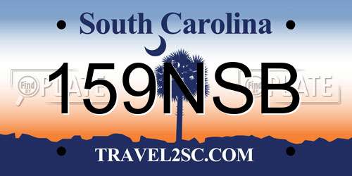 159NSB South Carolina License Plate