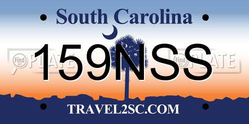 159NSS South Carolina License Plate