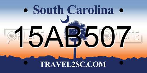 15AB507 South Carolina License Plate