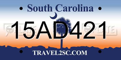 15AD421 South Carolina License Plate