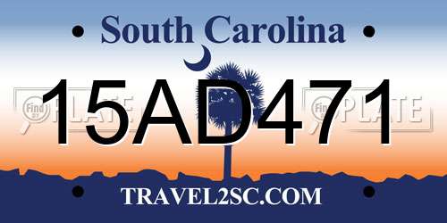 15AD471 South Carolina License Plate