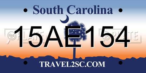 15AE154 South Carolina License Plate