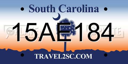 15AE184 South Carolina License Plate