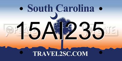 15AI235 South Carolina License Plate