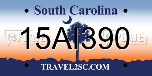 15AI390 South Carolina License Plate