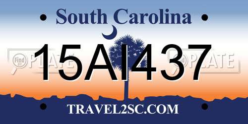 15AI437 South Carolina License Plate