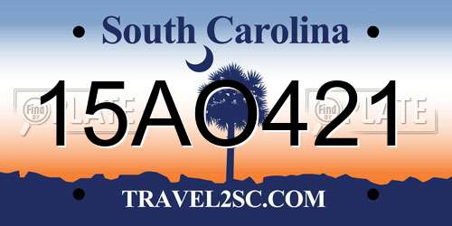 15AO421 South Carolina License Plate