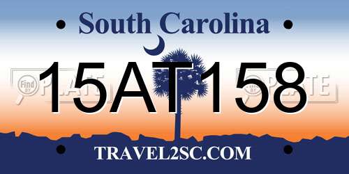 15AT158 South Carolina License Plate
