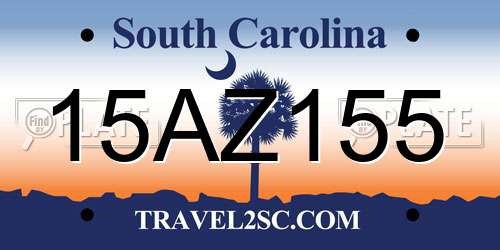 15AZ155 South Carolina License Plate