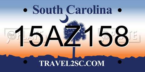 15AZ158 South Carolina License Plate