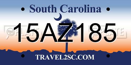 15AZ185 South Carolina License Plate
