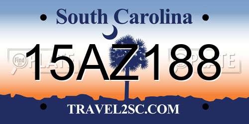 15AZ188 South Carolina License Plate