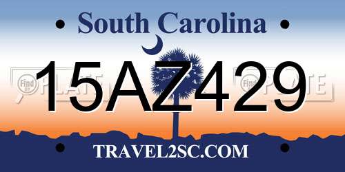 15AZ429 South Carolina License Plate
