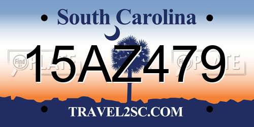 15AZ479 South Carolina License Plate