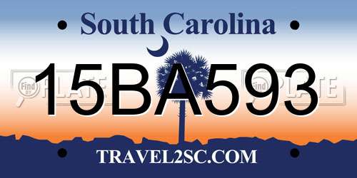 15BA593 South Carolina License Plate