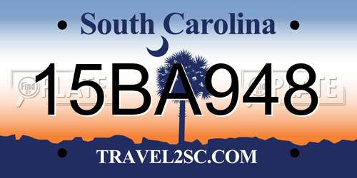 15BA948 South Carolina License Plate