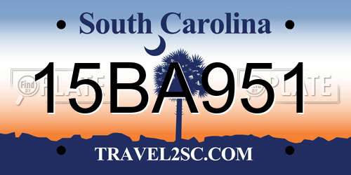 15BA951 South Carolina License Plate