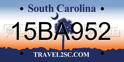 15BA952 South Carolina License Plate