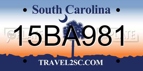 15BA981 South Carolina License Plate