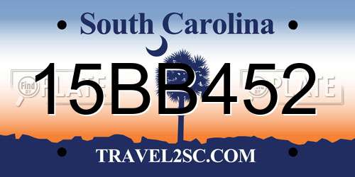 15BB452 South Carolina License Plate