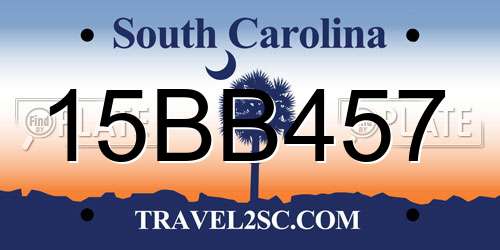 15BB457 South Carolina License Plate
