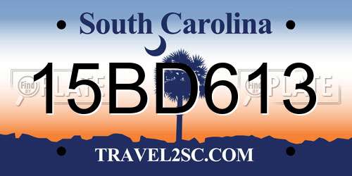 15BD613 South Carolina License Plate