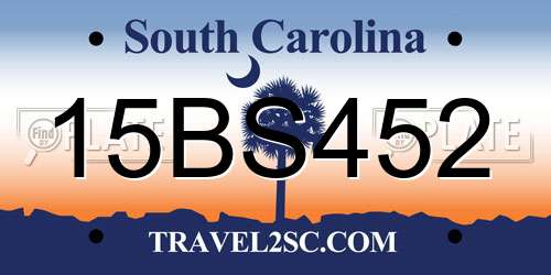 15BS452 South Carolina License Plate