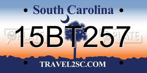 15BT257 South Carolina License Plate