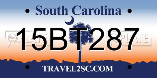 15BT287 South Carolina License Plate