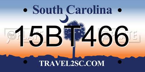 15BT466 South Carolina License Plate