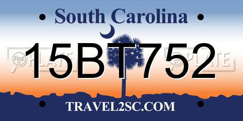 15BT752 South Carolina License Plate